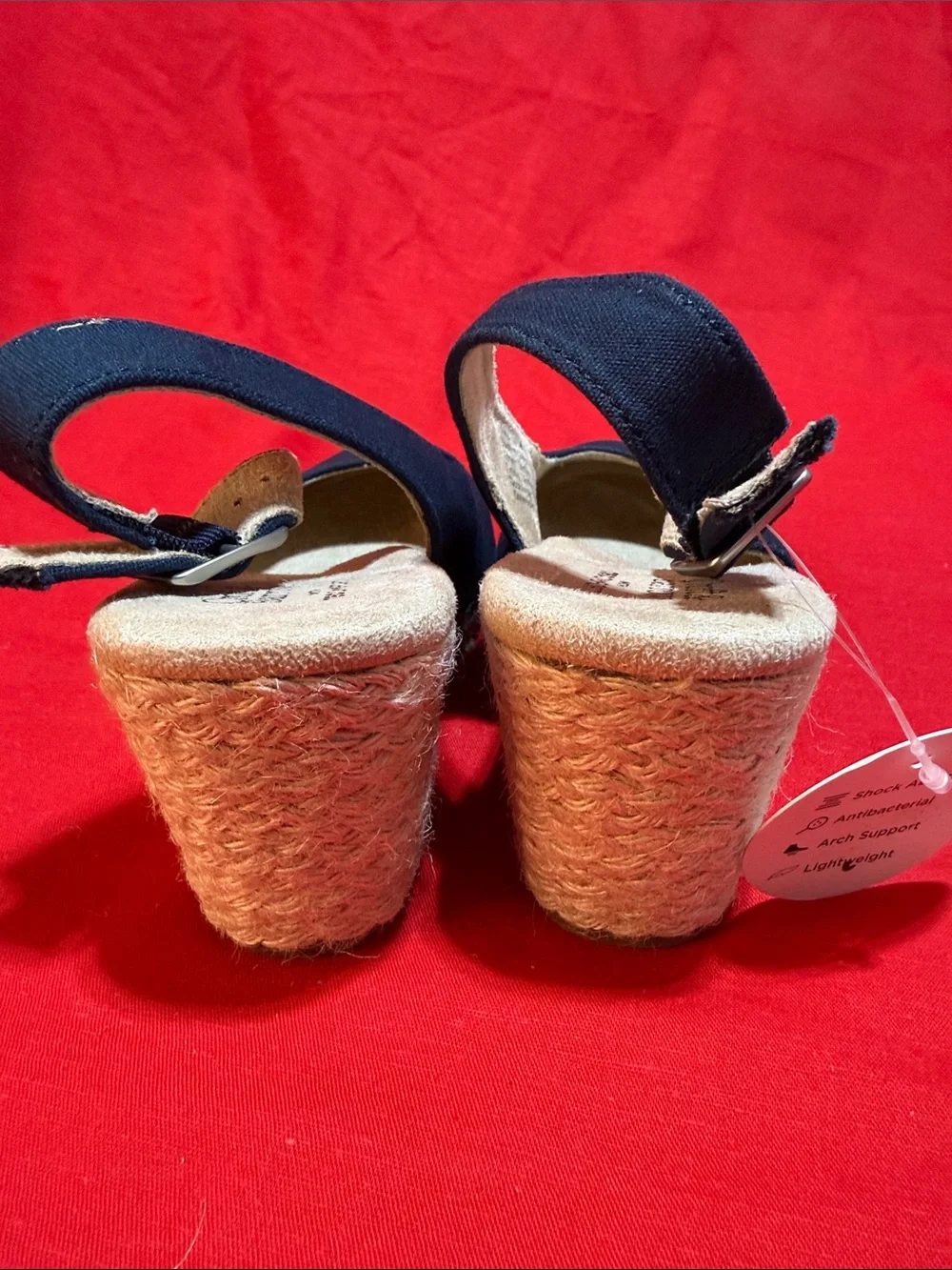 Croft & Barrow Navy Slingback Espadrille Wedges